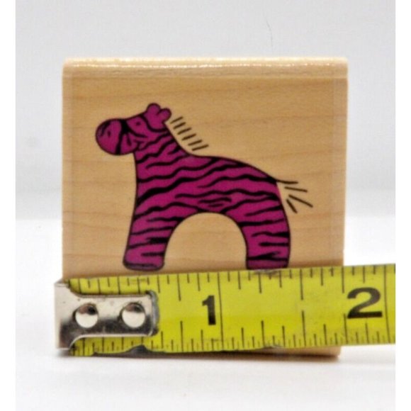 Stamp "Happy Zebra" #D1099 Stampendous ©2000 1¾" x 1½" - Picture 3 of 5